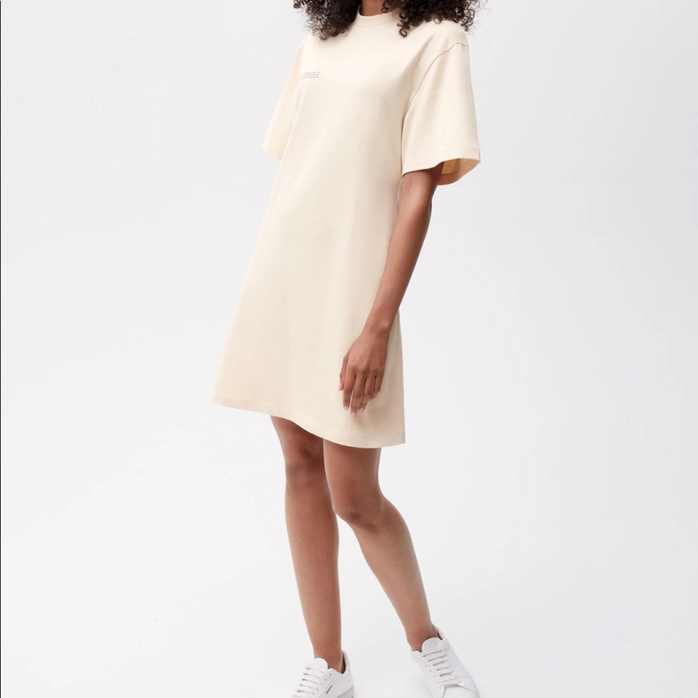 Pangaia T-shirt dress color: sand